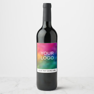 Customisable Company Logo Text Here Trendy Wine Label