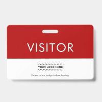 Customisable Company Logo Visitor Badge | Red