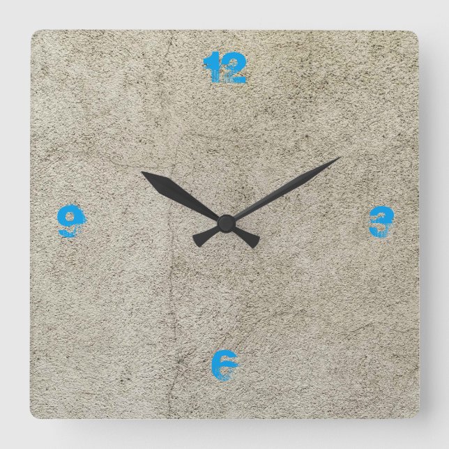 Customisable Concrete Square Wall Clock (Front)