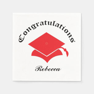 Customisable Congrats Graduation Napkins - red
