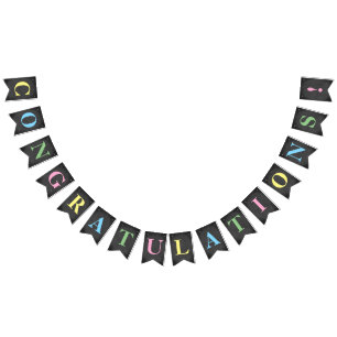 Customisable CONGRATULATIONS! Simulated Chalkboard Bunting