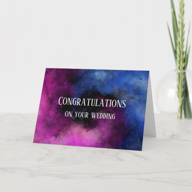 Customisable congratulations wedding celestial card (Front)