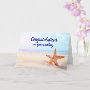 Customisable congratulations wedding starfish card