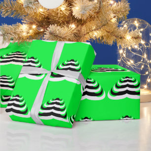 Customisable Cool and fun Moustache Christmas Tree Wrapping Paper
