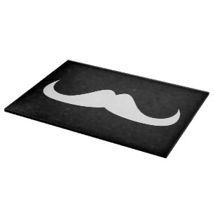 Customisable Cool White Handlebar moustache Cutting Board