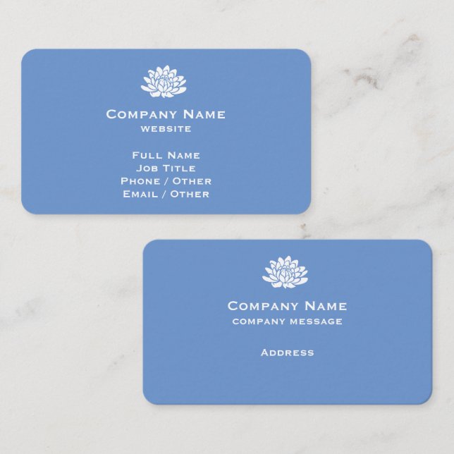 Customisable Cornflower Blue Business Card (Front/Back)