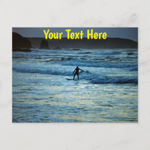 Customisable Cornwall surfing Postcard