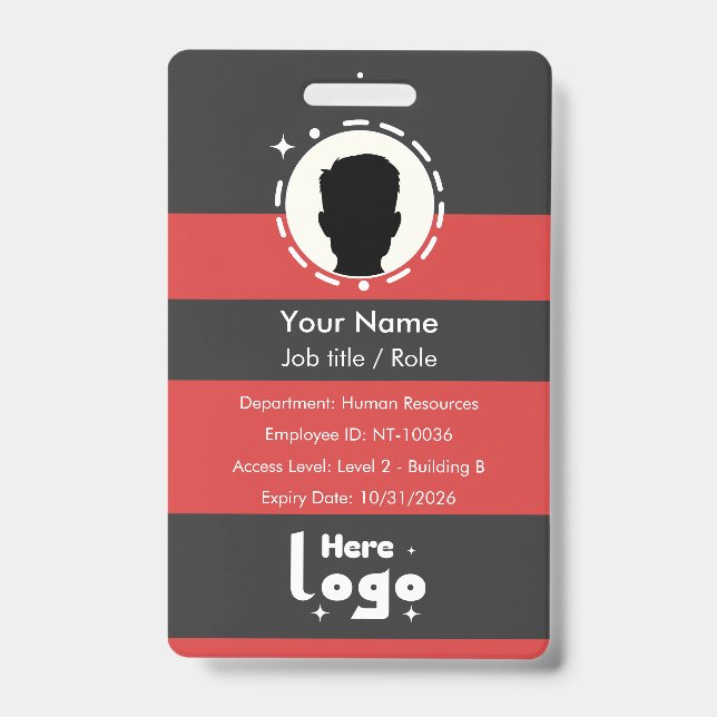 Customisable Corporate Employee ID Badge (Front)