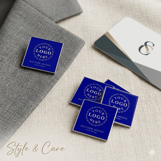 Customisable Corporate Logo Name Badge Button (Customizable Corporate Logo Name Badge Button)