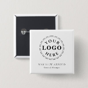 Customisable Corporate Logo Name Badge Button