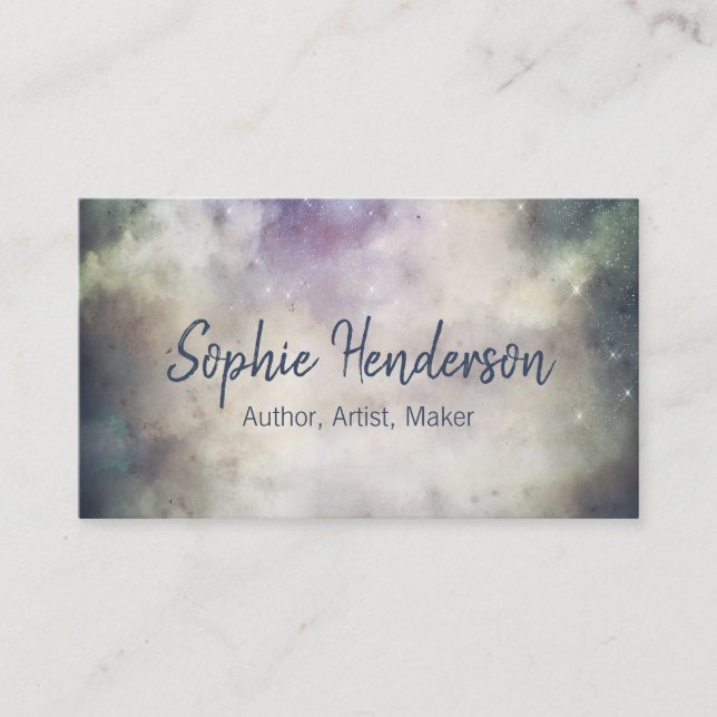 Customisable Cosmic Cloudy Author Artist Maker Business Card (Front)