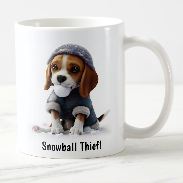 Customisable Cosy Beagle Snow Day Coffee Mug (Creator Uploaded)