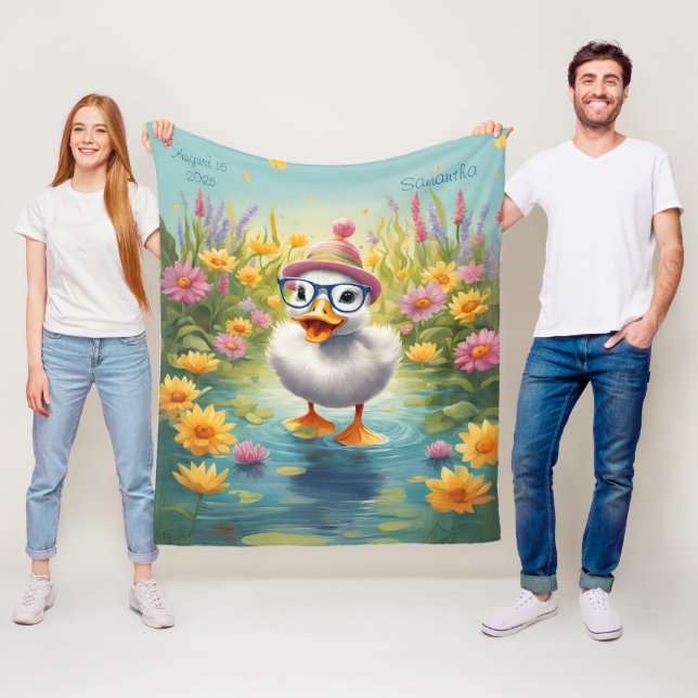 Customisable Cosy Duckling Fleece Blanket (In Situ)