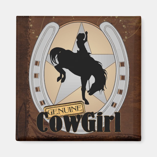 Customisable Cowgirl Rodeo Magnet (Front)