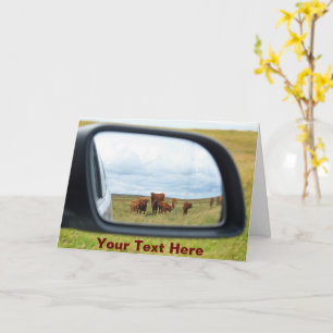 Customisable cows in the mirror card