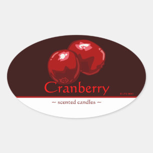 Customisable Cranberry Oval Sticker