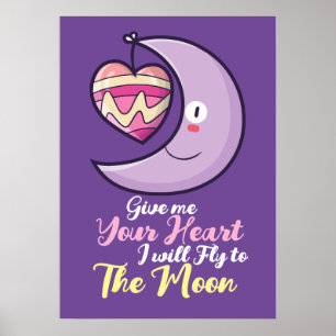 Customisable Crescent Heart Poster