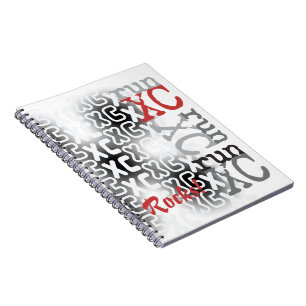 Customisable Cross Country run XC Typography Spiral Notebook