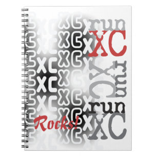 Customisable Cross Country run XC Typography Spiral Notebook