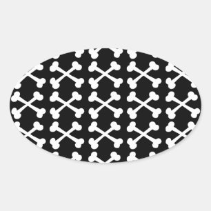 Customisable Crossbones Oval Sticker