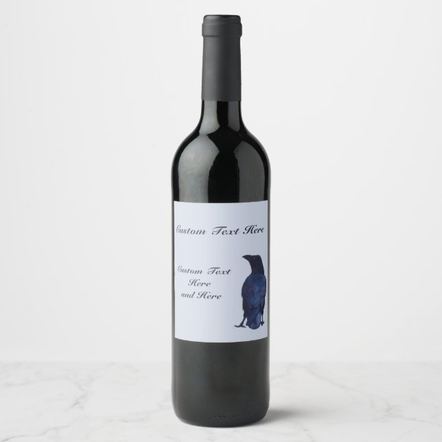 Customisable Crow Wine Label (Front)