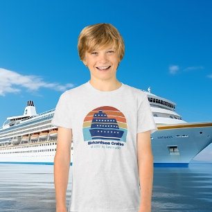 Customisable Cruise Ship Sunset Family Trip Kids Tri-Blend Shirt