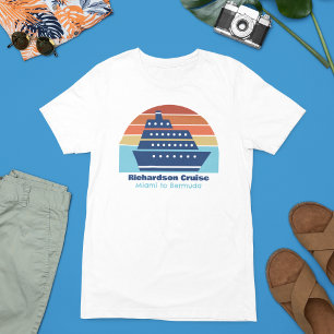 Customisable Cruise Ship Sunset Family Trip Tri-Blend Shirt