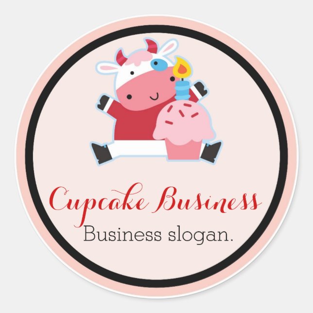 Customisable cupcake business sticker labels (Front)