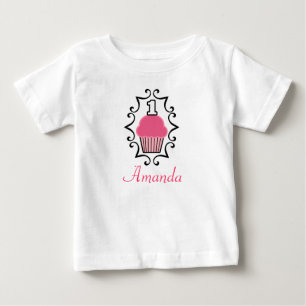 Customisable Cupcake First birthday shirt one year