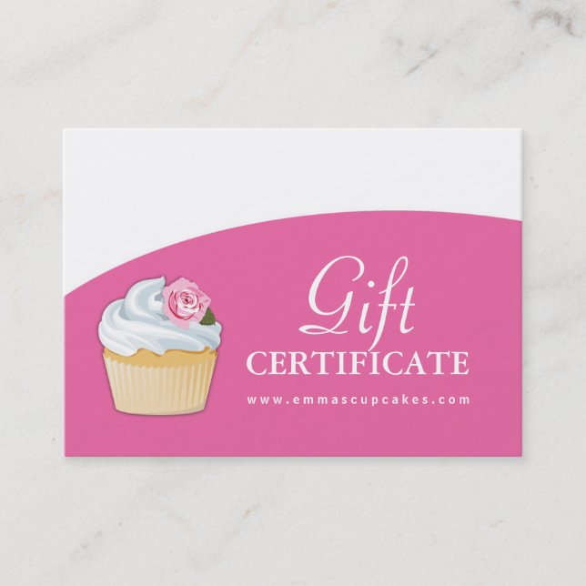 Customisable Cupcake Gift Certificate (Front)