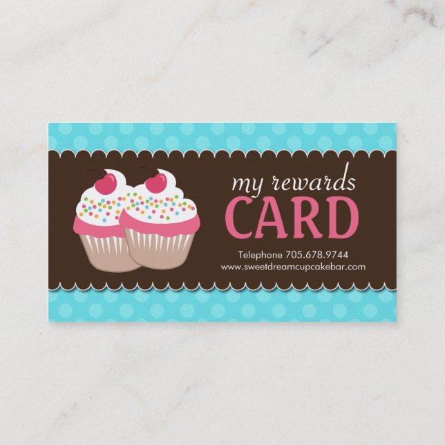 Customisable Cupcake Rewards Cards (Back)