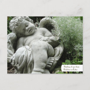 Customisable Cupid in an English Garden Postcard