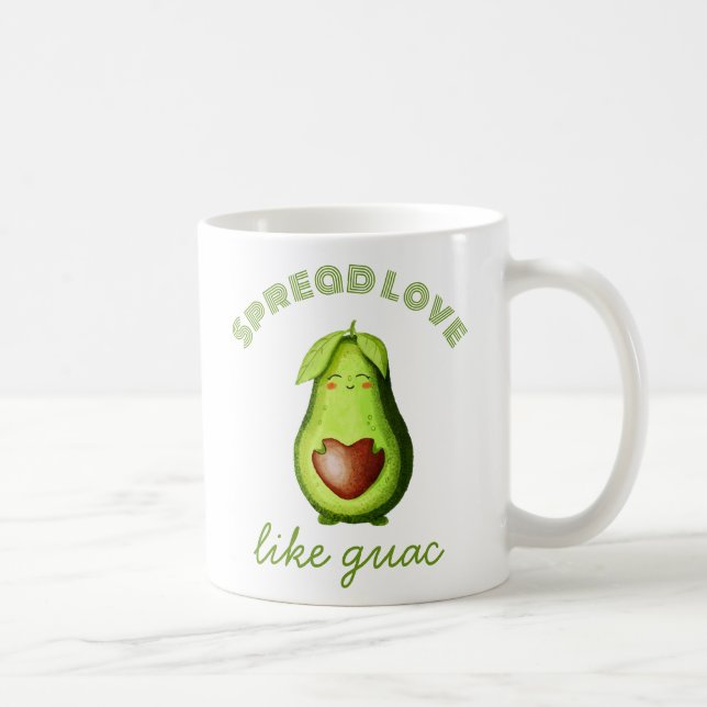 Customisable Cute Avocado Hand-drawn Original Art Coffee Mug (Right)