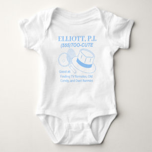 Customisable Cute Baby P.I. Baby Bodysuit
