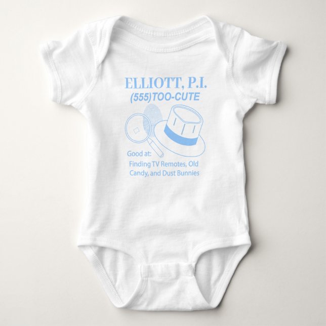 Customisable Cute Baby P.I. Baby Bodysuit (Front)