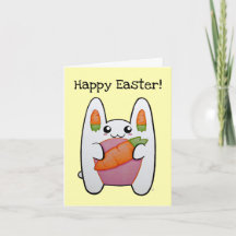 Customisable Cute Bunny - Happy Easter Card