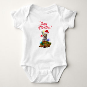 Customisable Cute Chihuahua Dog Yappy Christmas Baby Bodysuit