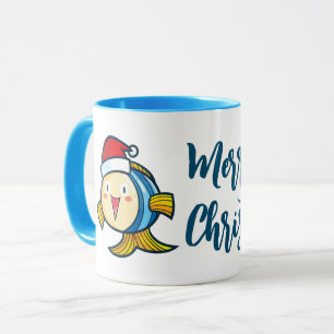 Customisable cute christmas fish mug