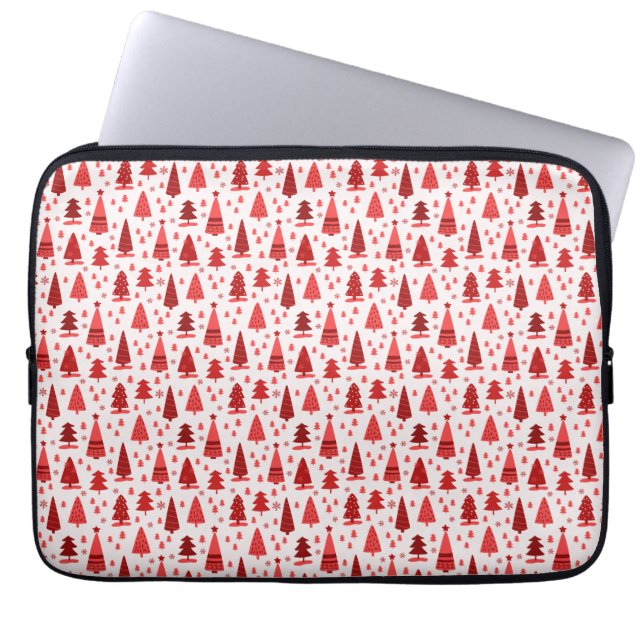 Customisable Cute Christmas Pine Tree Pattern Laptop Sleeve (Front)