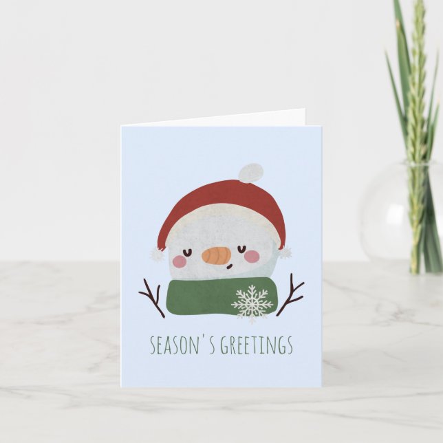 Customisable Cute Christmas Snowman Card (Front)