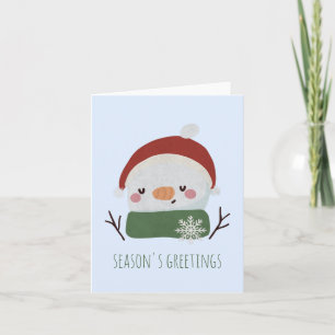 Customisable Cute Christmas Snowman Card