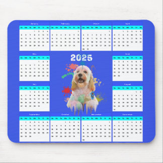 Customisable Cute Cockapoo Dog Calendar Mouse Pad