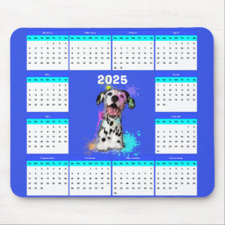 Customisable Cute Dalmatian Dog Calendar Mouse Pad