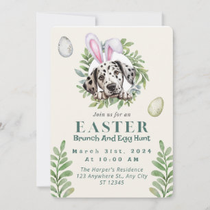 Customisable Cute Dalmatian Easter Invitation
