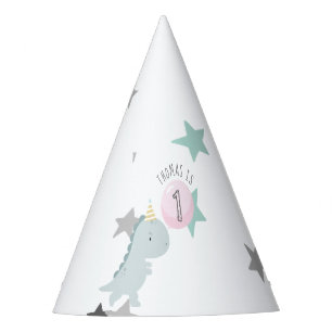 Customisable Cute Dinosaur Birthday Party Hat