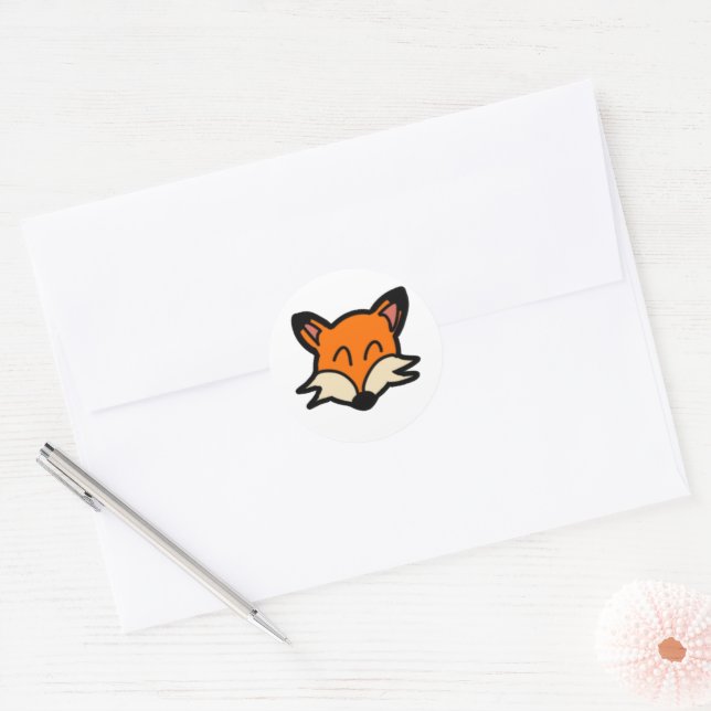 Customisable Cute Fox Sticker (Envelope)
