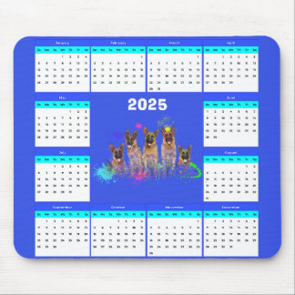 Customisable Cute German Shepherd Dog Calendar Mouse Pad