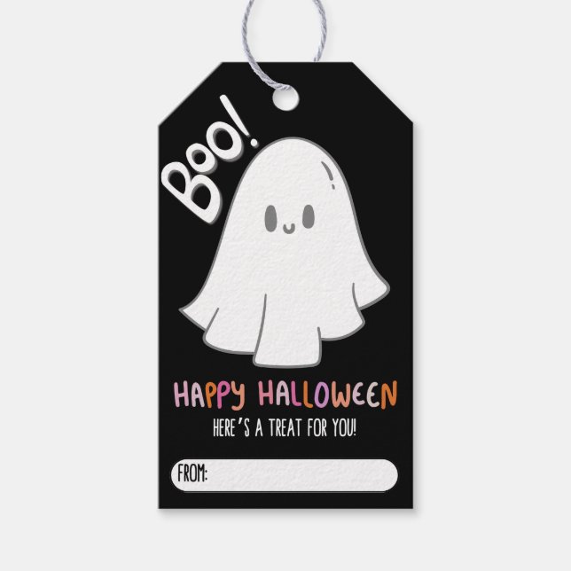 Customisable Cute Ghost Gift Tag (Front)