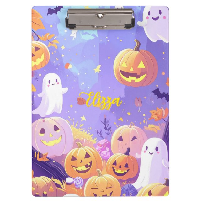 Customisable Cute Halloween  Clipboard (Front)