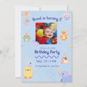 Customisable Cute Kids' Birthday Invitation